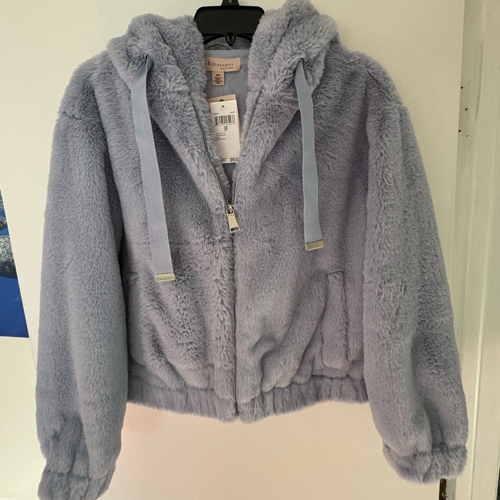 Philosophy Cozy Hooded Puffer Jacket - Soft Blue